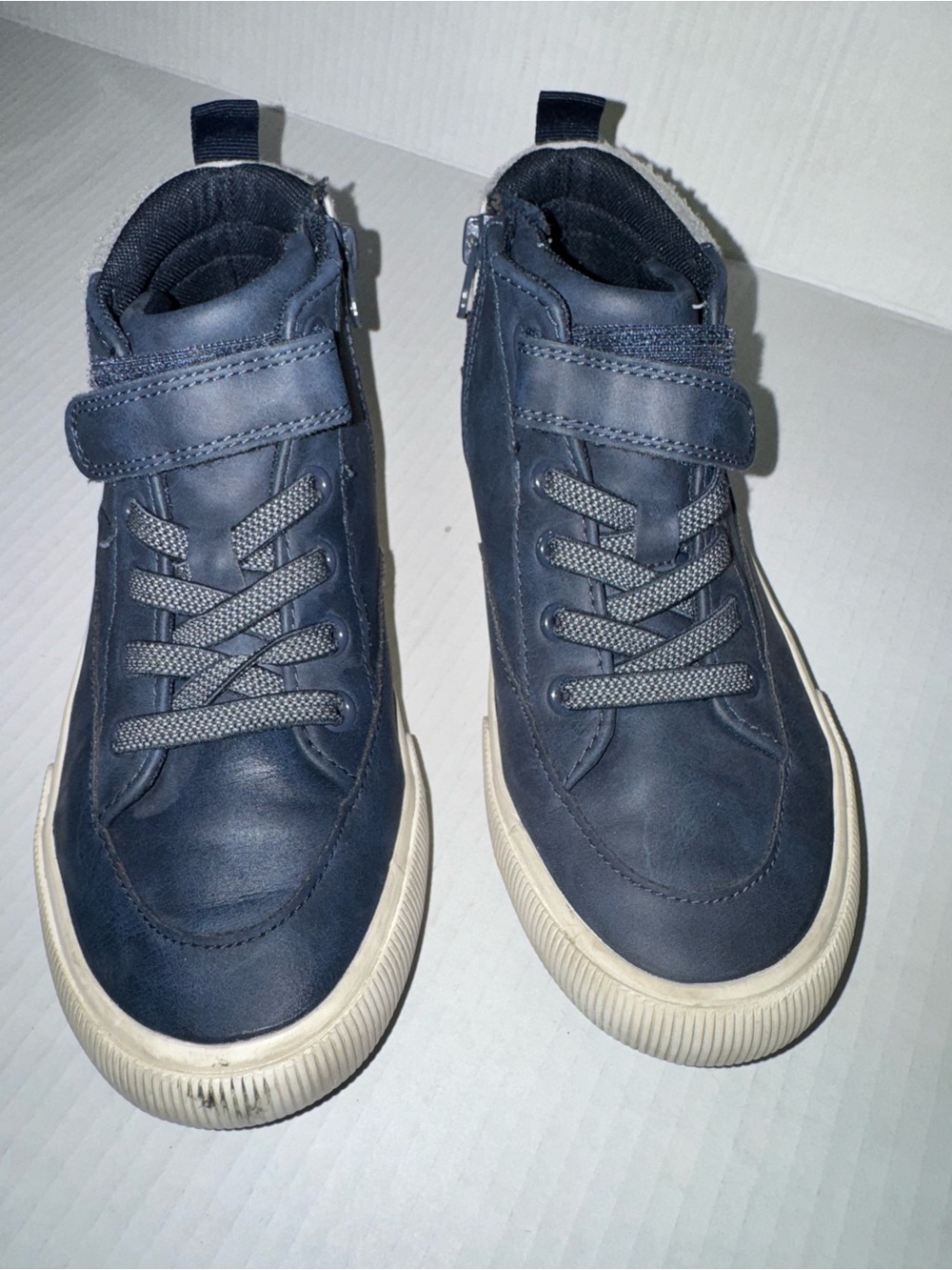 Cat & Jack Navy High-Top Sneakers with Cream Soles